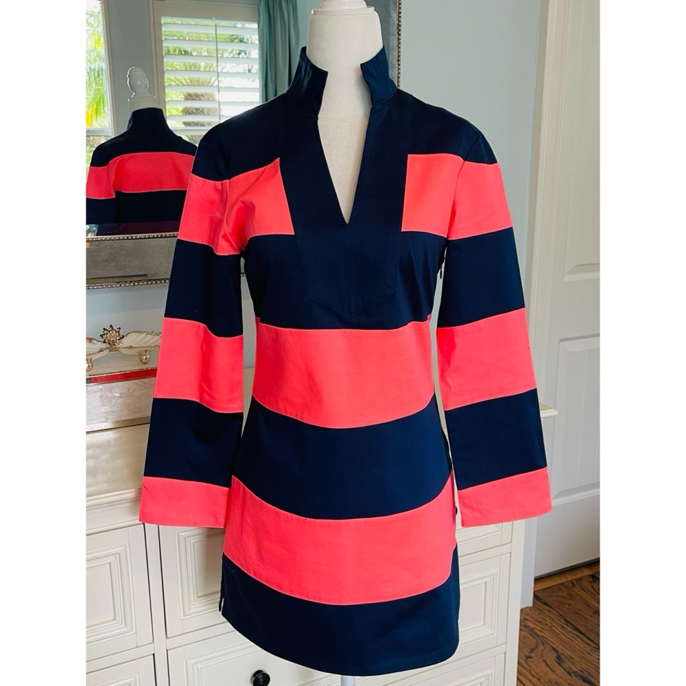 Sail to Sable STS Coral & Navy Blue Tunic Top, size XXS